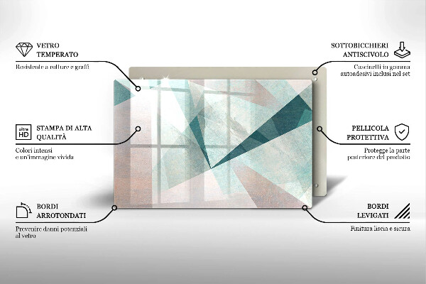 Üveg vágódeszka Éles absztrakció