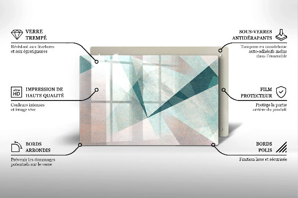 Üveg vágódeszka Éles absztrakció