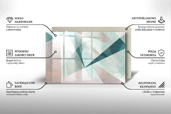Üveg vágódeszka Éles absztrakció