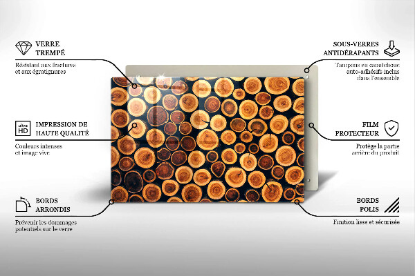 Üveg vágódeszka Fa tuskók