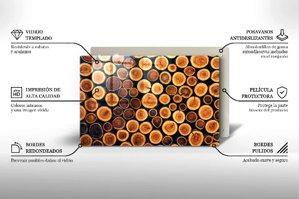 Üveg vágódeszka Fa tuskók