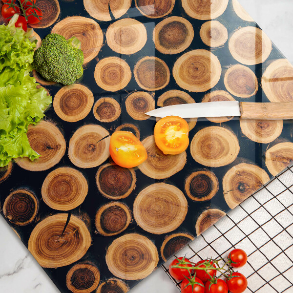 Üveg vágódeszka Fa tuskók