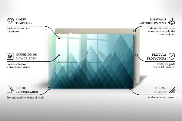 Üveg vágódeszka Absztrakt hegyek