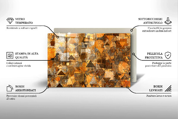 Üveg vágódeszka Varrat nélküli mintát geometriai alakzatok