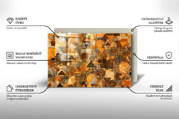Üveg vágódeszka Varrat nélküli mintát geometriai alakzatok