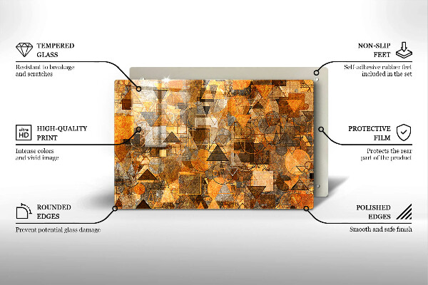 Üveg vágódeszka Varrat nélküli mintát geometriai alakzatok