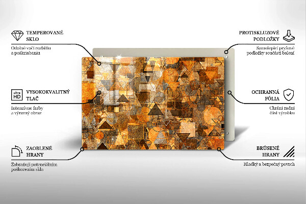 Üveg vágódeszka Varrat nélküli mintát geometriai alakzatok