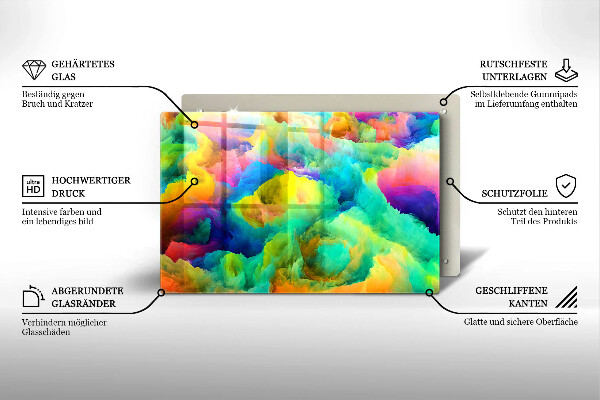 Üveg vágódeszka Színes absztrakció