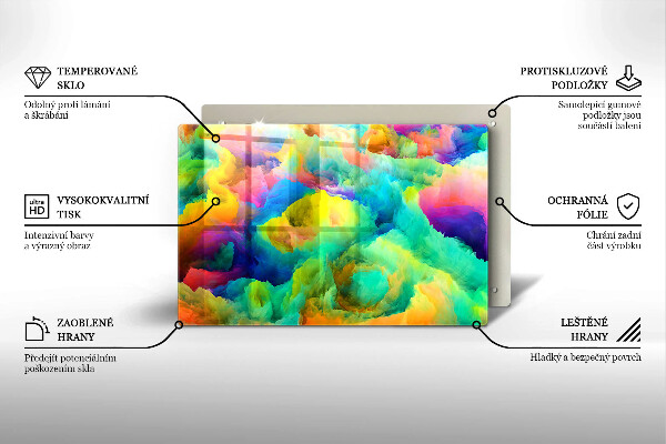 Üveg vágódeszka Színes absztrakció