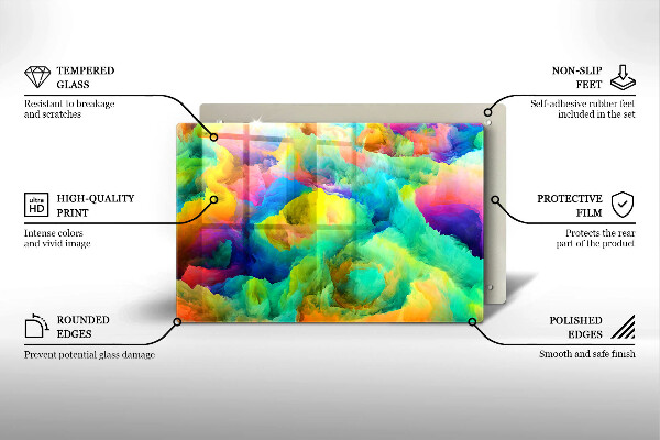 Üveg vágódeszka Színes absztrakció