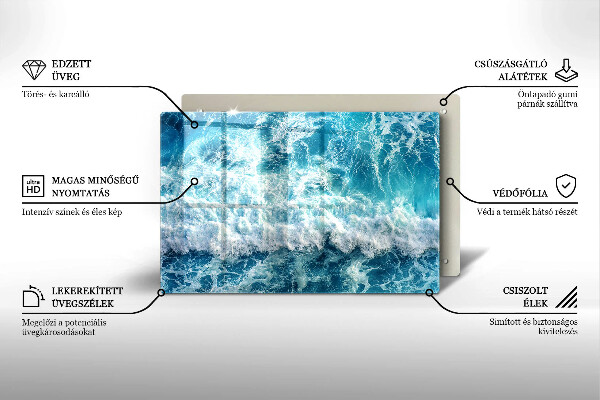 Üveg vágódeszka Tenger víz hullámai