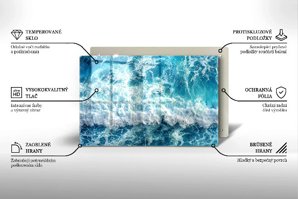Üveg vágódeszka Tenger víz hullámai