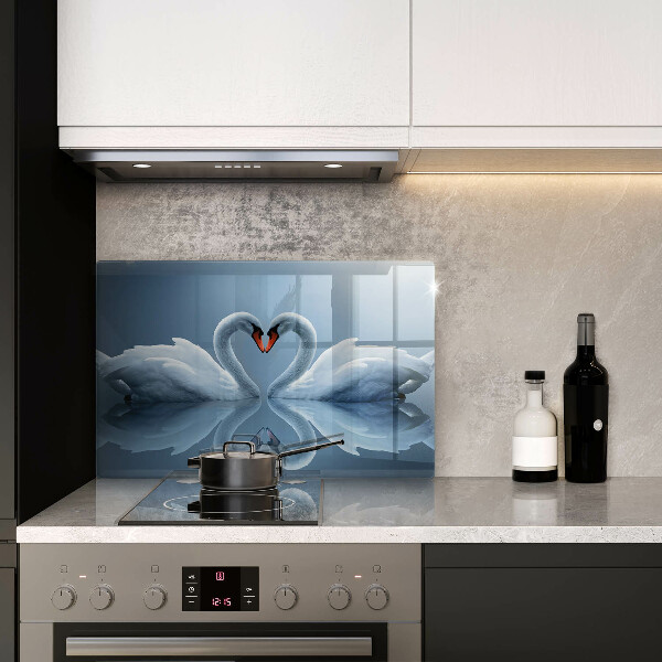 Üveg vágódeszka Két hattyúszív