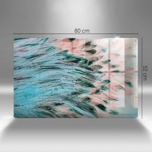 Üveg vágódeszka Boho madártollak