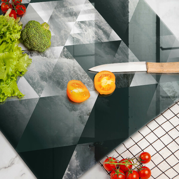 Üveg vágódeszka Háromszögek és víz