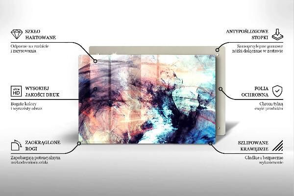 Üveg vágódeszka Festett absztrakció