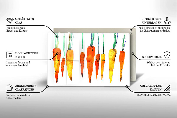 Üveg vágódeszka Sárgarépa illusztráció