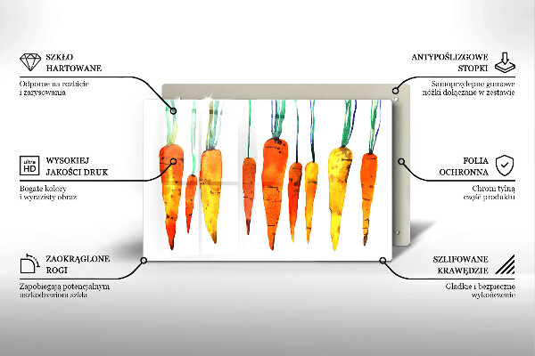 Üveg vágódeszka Sárgarépa illusztráció