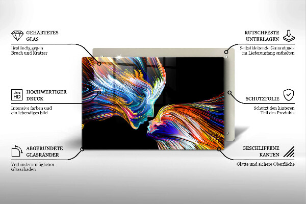 Üveg vágódeszka Csók absztrakció
