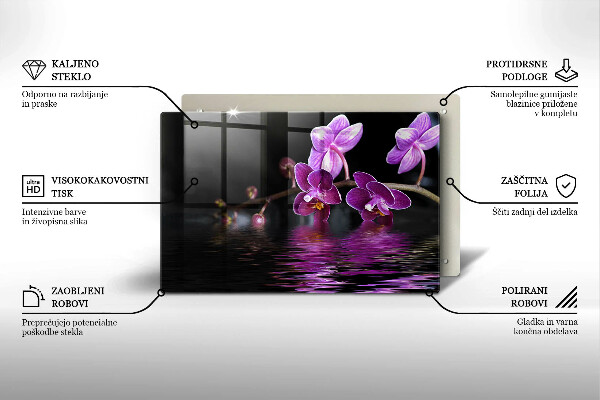 Üveg vágódeszka Orchidea zen víz