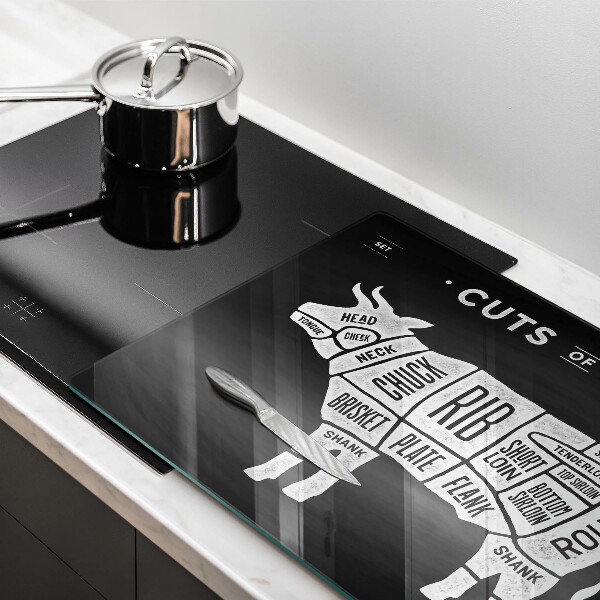 Üveg vágódeszka Tehénhús marhahús