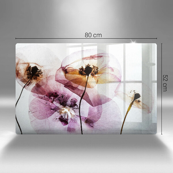 Üveg vágódeszka Finom virágok