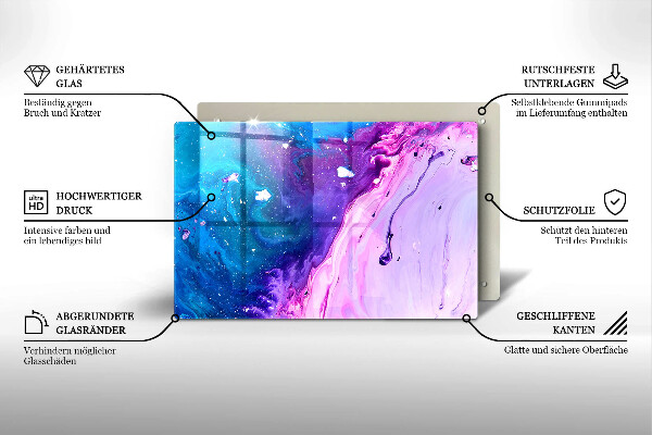 Üveg vágódeszka Absztrakciós tinták