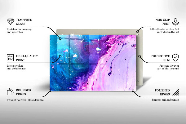 Üveg vágódeszka Absztrakciós tinták