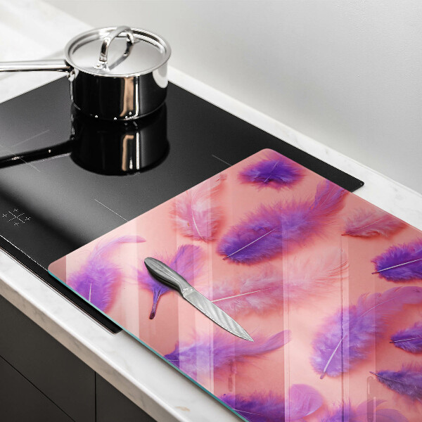 Üveg vágódeszka Bolyhos tollak