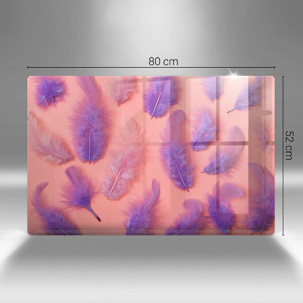 Üveg vágódeszka Bolyhos tollak