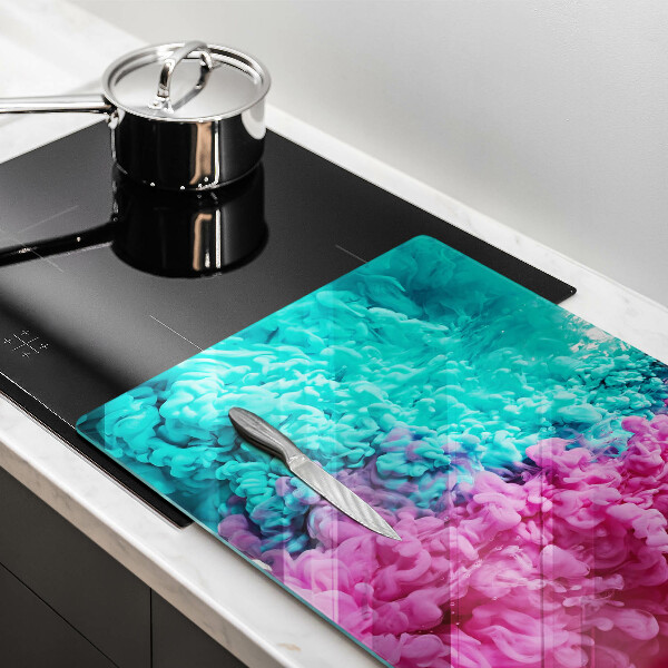 Üveg vágódeszka Türkiz-rózsaszín füst