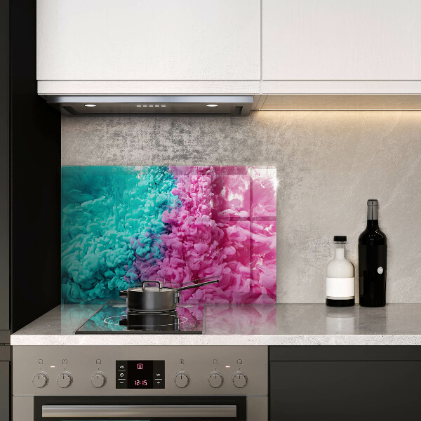 Üveg vágódeszka Türkiz-rózsaszín füst