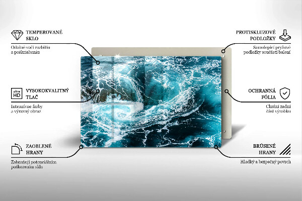 Üveg vágódeszka Habzó vízhullámok