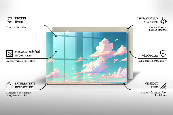 Üveg vágódeszka Mesebeli mennyország