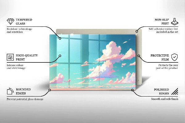 Üveg vágódeszka Mesebeli mennyország