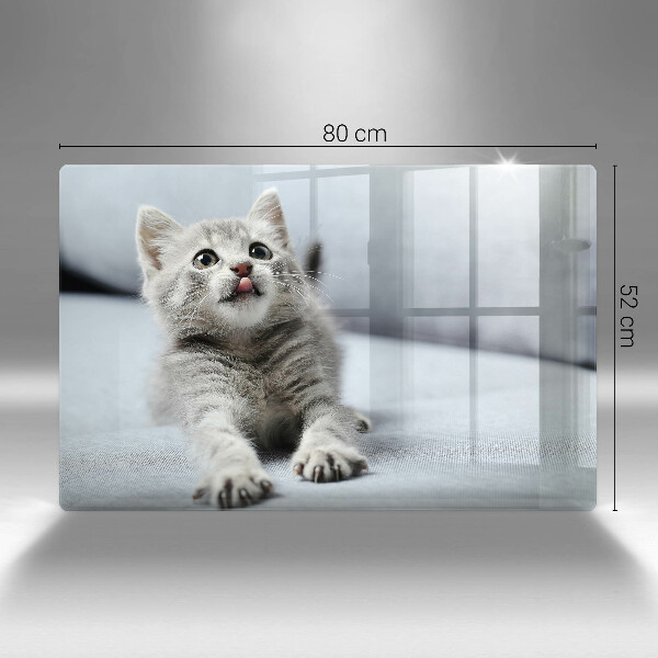 Üveg vágódeszka Aranyos kis cica