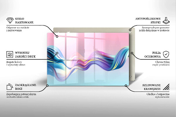 Üveg vágódeszka Pasztell absztrakció