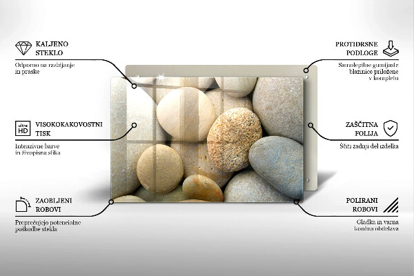 Üveg vágódeszka Ovális kövek mintája