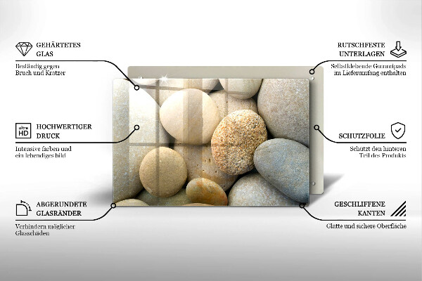 Üveg vágódeszka Ovális kövek mintája