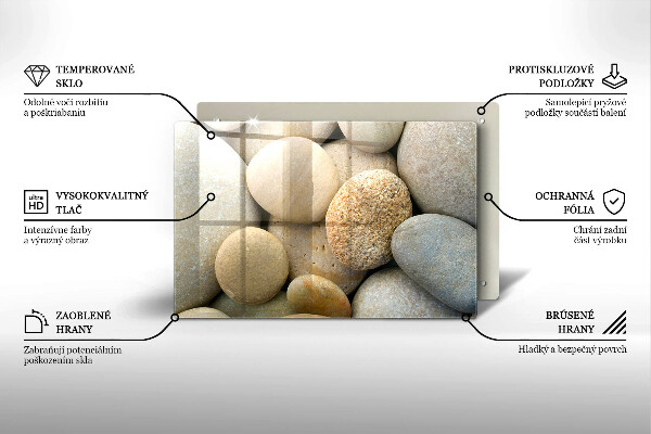 Üveg vágódeszka Ovális kövek mintája