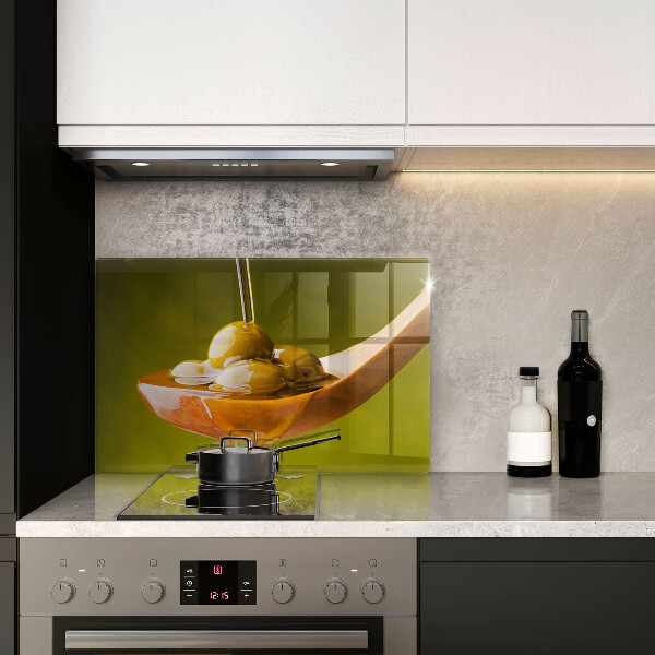 Üveg vágódeszka Olívaolaj és olívabogyó