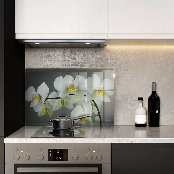 Üveg vágódeszka Fehér orchidea virágok