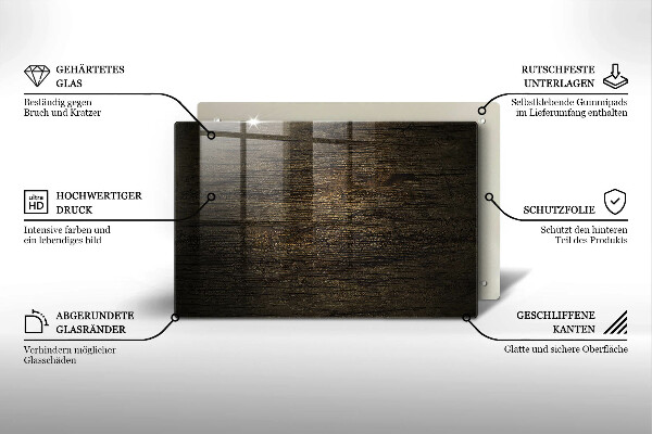 Üveg vágódeszka Fa kéreg textúra