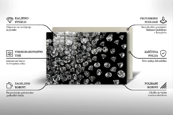 Üveg vágódeszka Gyémántok gyémántok