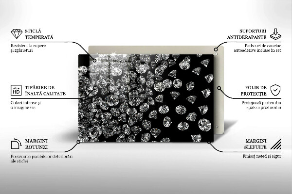 Üveg vágódeszka Gyémántok gyémántok