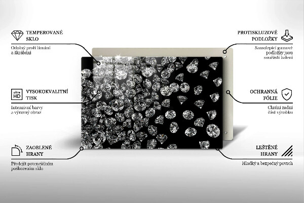 Üveg vágódeszka Gyémántok gyémántok