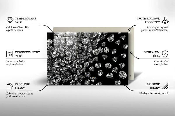 Üveg vágódeszka Gyémántok gyémántok