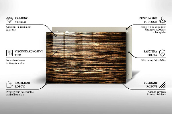 Üveg vágódeszka Fa textúra