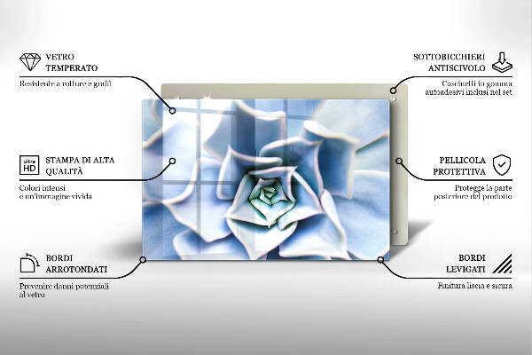 Üveg vágódeszka Virágos növény