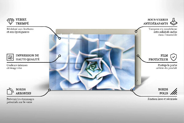 Üveg vágódeszka Virágos növény